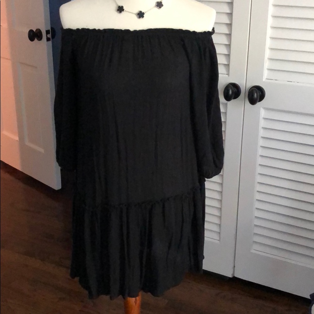 Aerie black summer off the shoulder dress